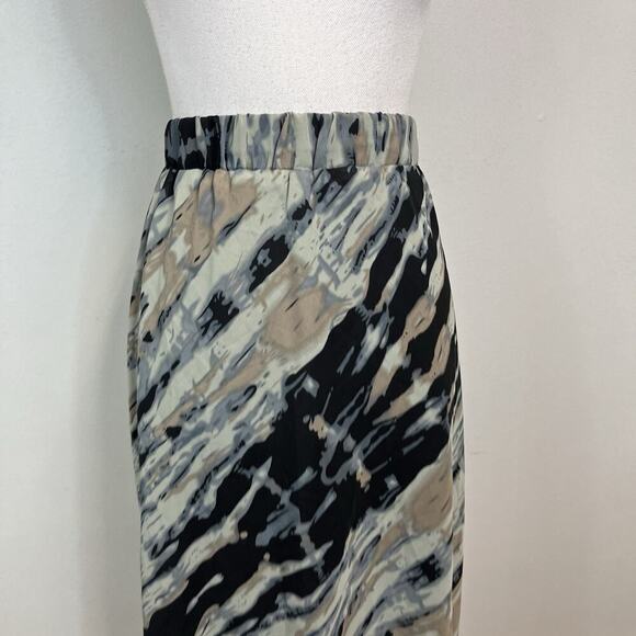 Robert Louis Skirt size Extra Large Black Gray Sheer A Line Scarf Sheer Boho - Picture 3 of 10